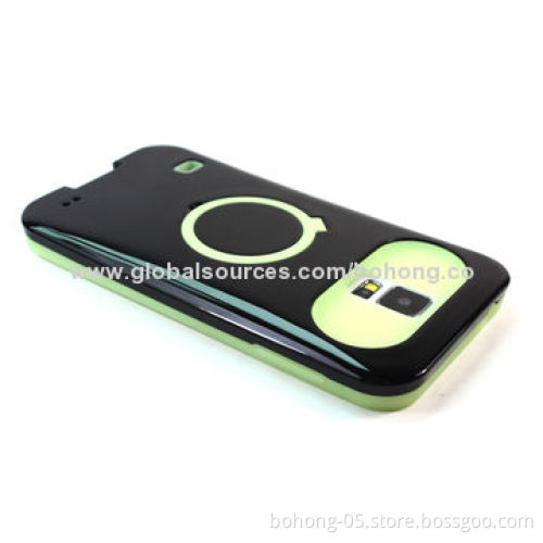 Luminous Case for Samsung S5, PC + Silicone, Back with Kickstand, Various Colors Available